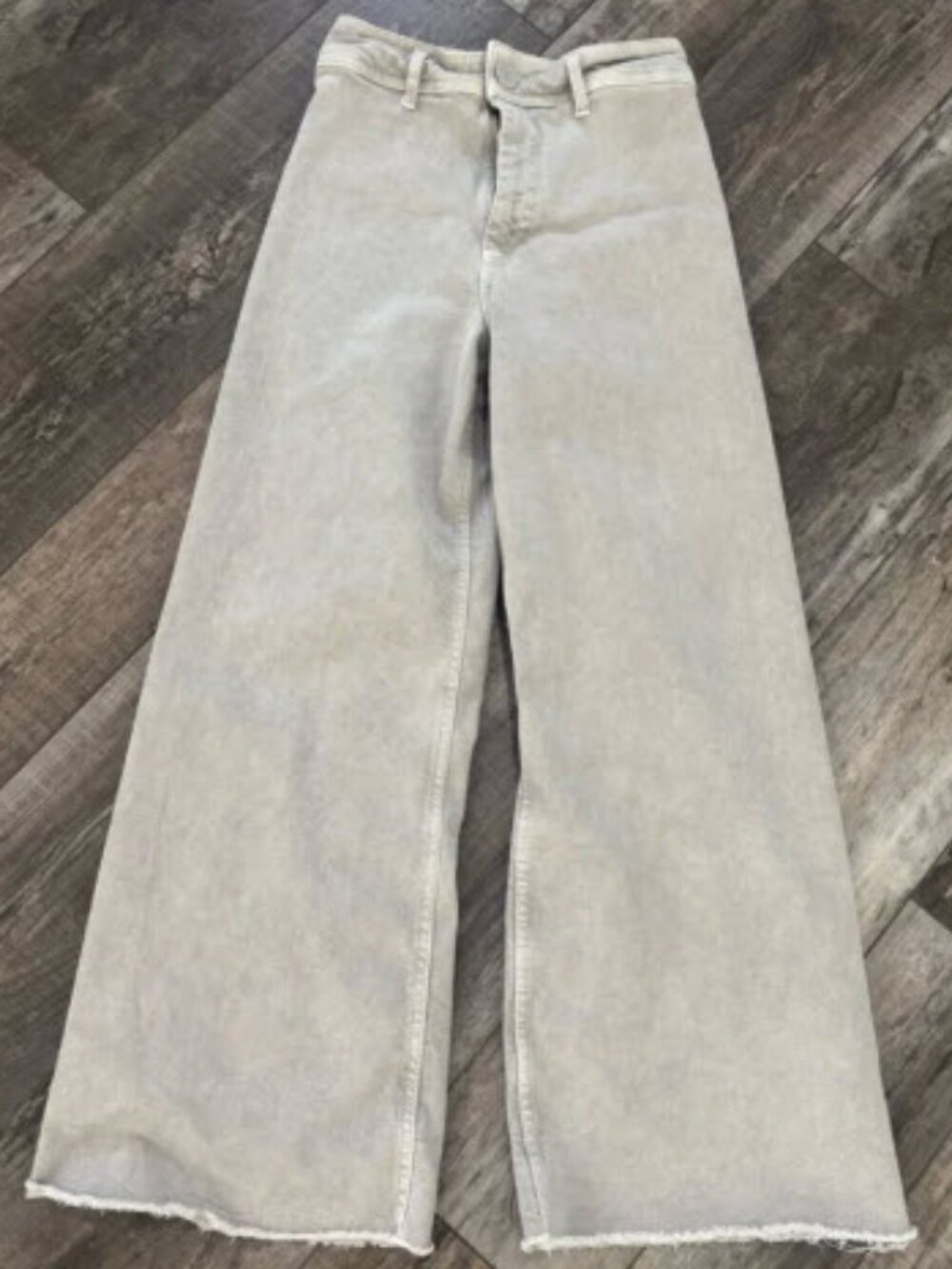 Zara The Marine Straight High Rise Wide-Leg Jeans Women's 0 Tan/Almond